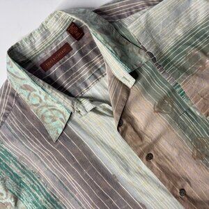 Tori Richard Shirt Men's 2XL Hawaiian Style Camp Made in USA Tribal Geometric